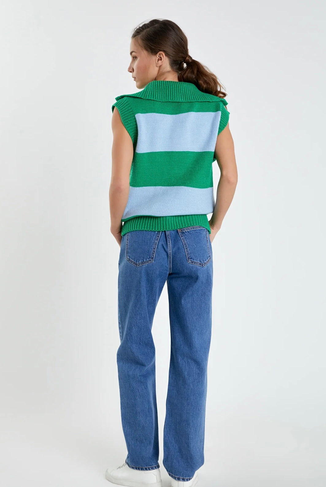 Blue/Green Stripe Sweater Vest