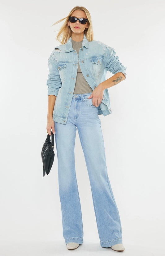 High Rise Wide Leg Flare Jeans