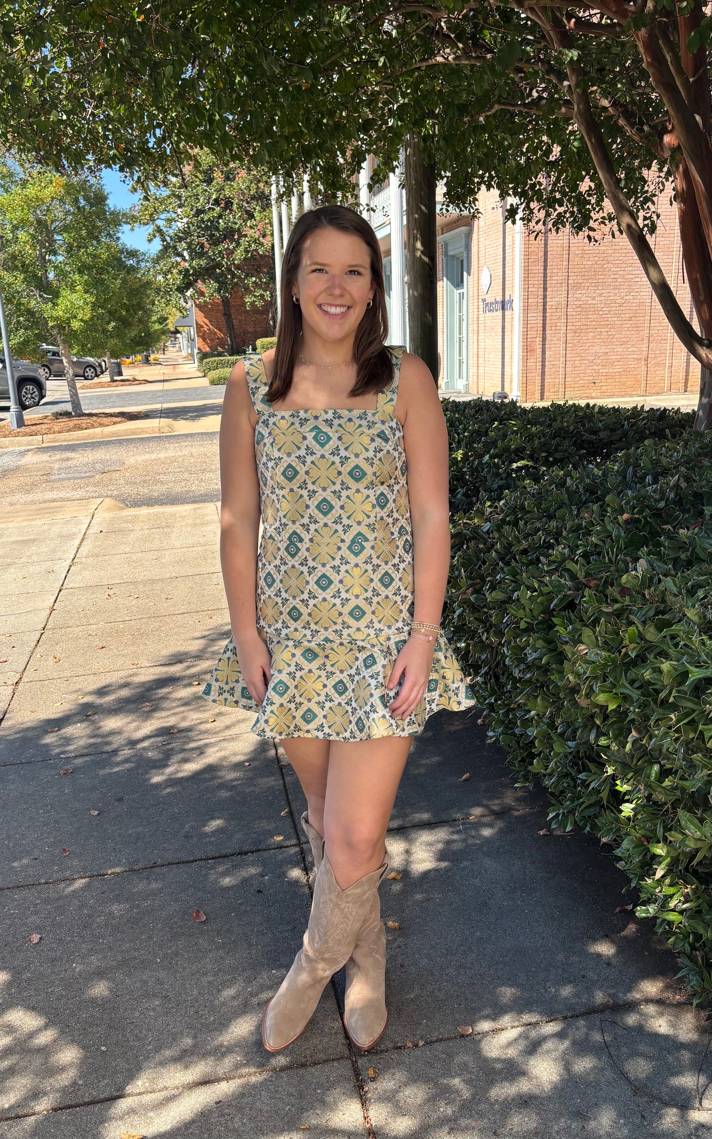 Tile Jacquard  Emily Mini Dress