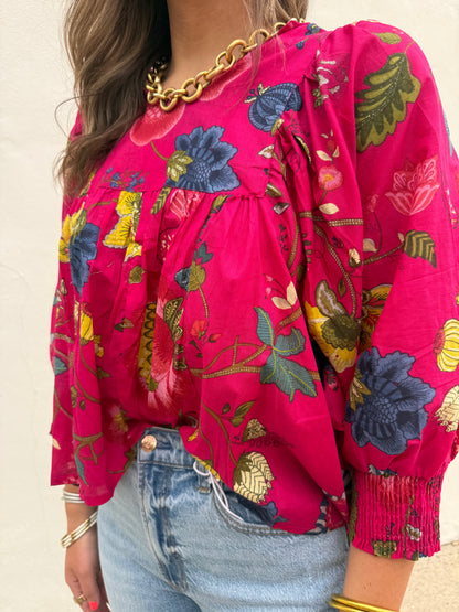 Anjou Top O/S - Fuschia