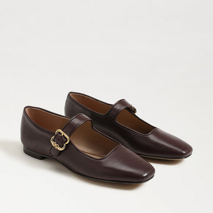 Michaela Brown Leather Ballet Flat