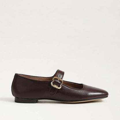 Michaela Brown Leather Ballet Flat