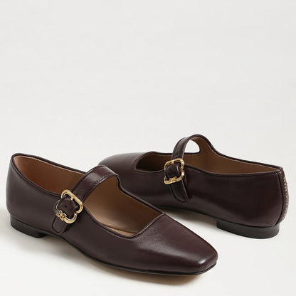 Michaela Brown Leather Ballet Flat