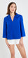 A-Line Kaftan Collar Top Blue