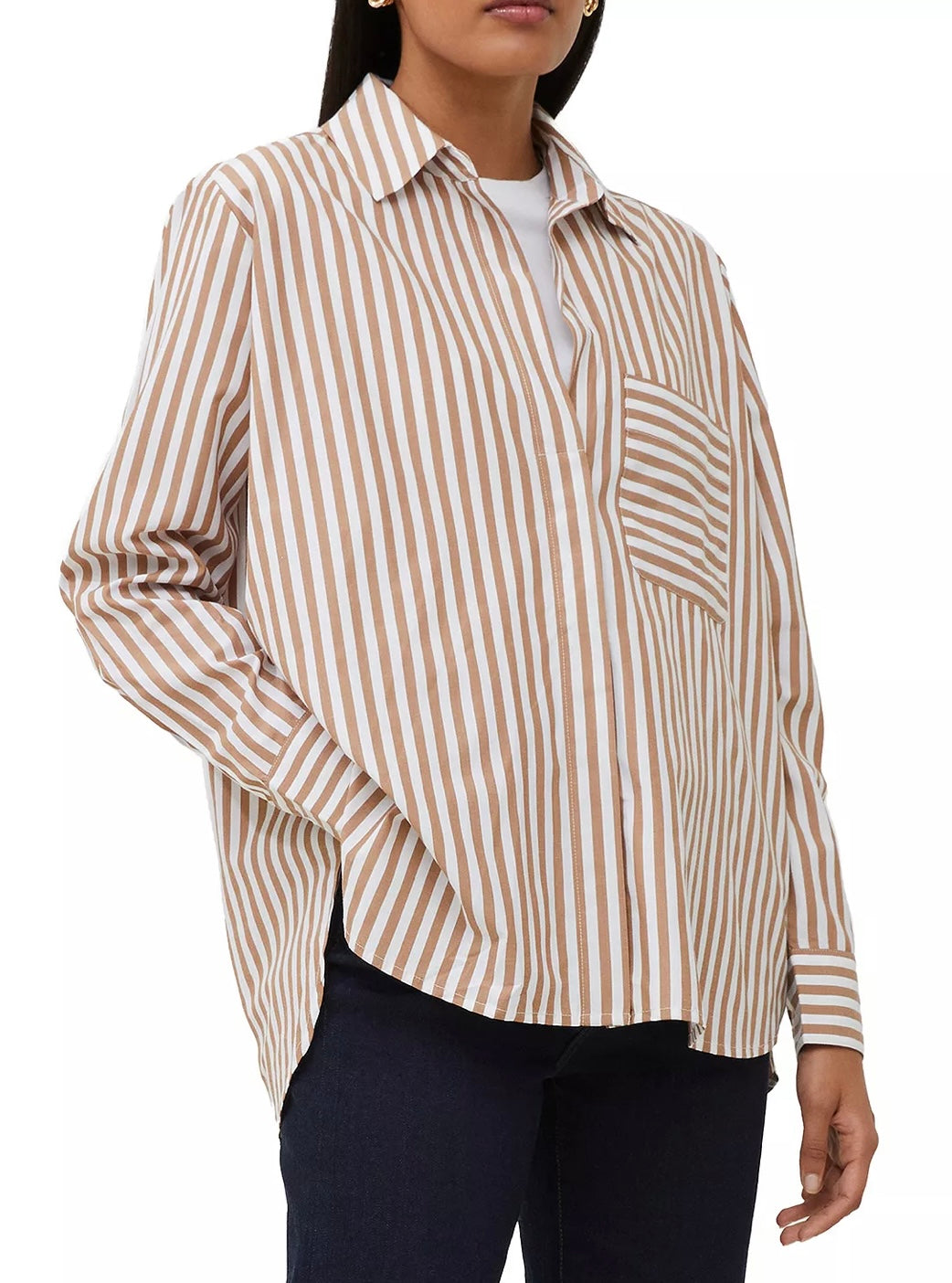 Striped Relaxed Popover Top