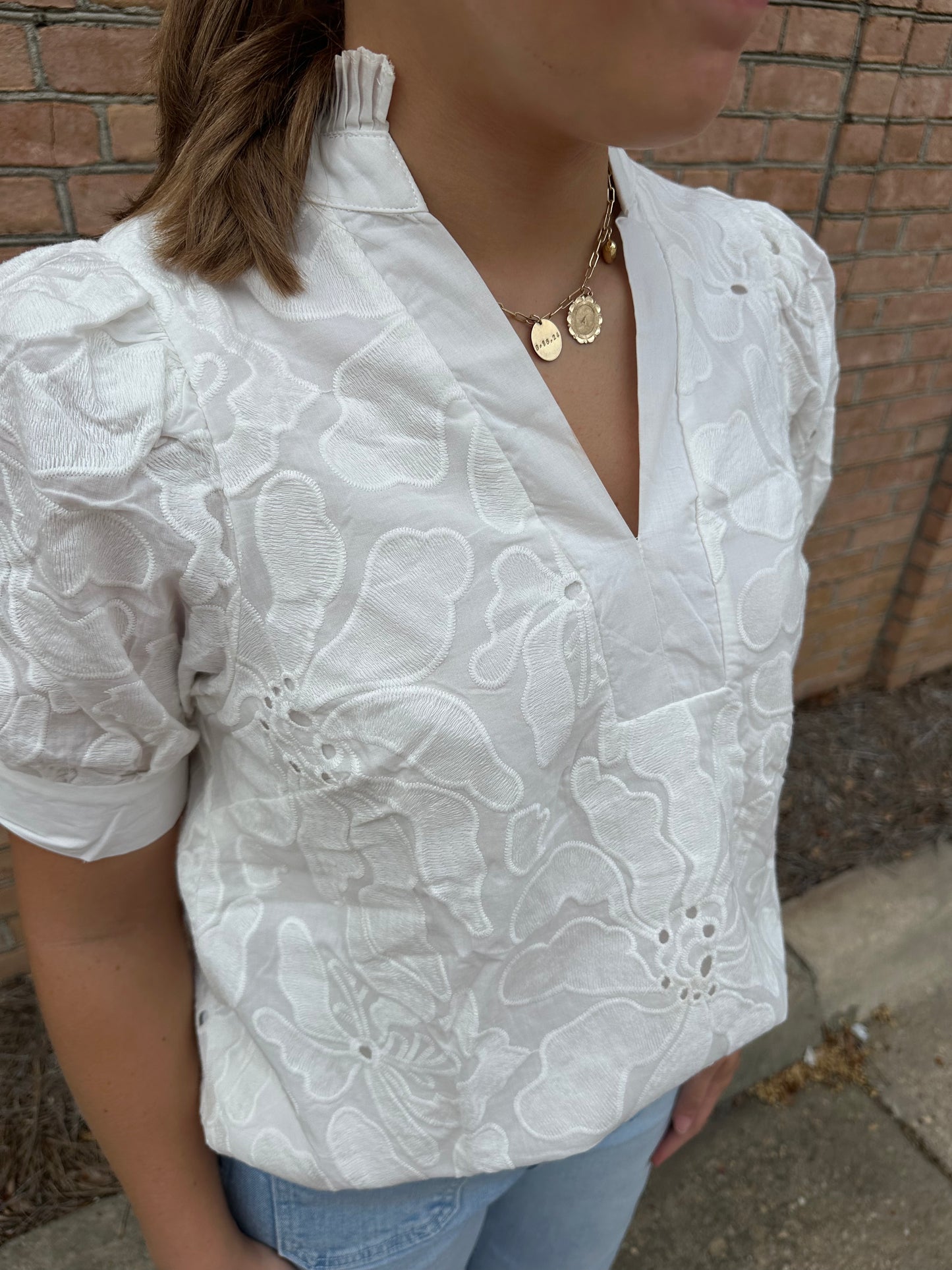 White Detailed Blouse
