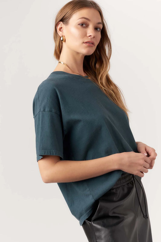 Square Boxy Tee Blue Pine