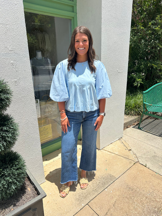 Sky Puff Sleeve Top