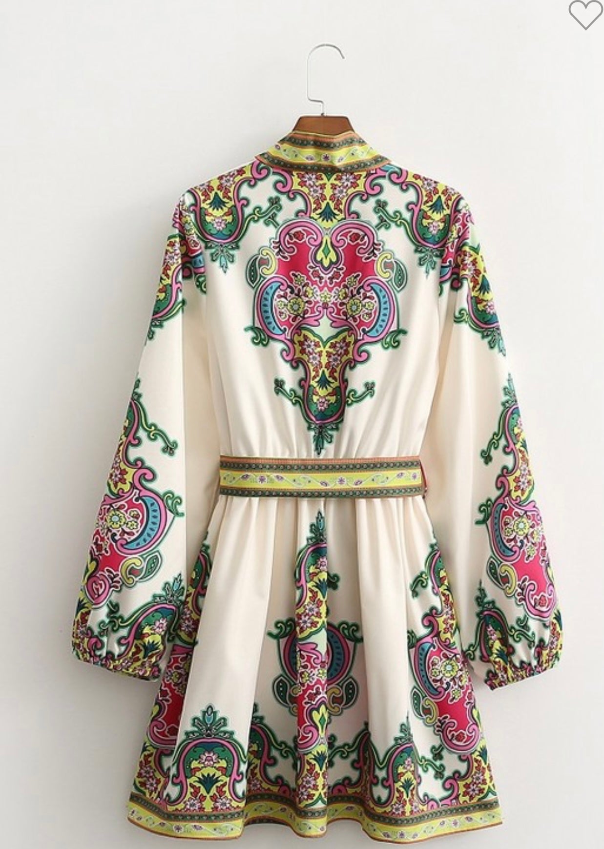 Floral Belted Dress Ivory Print