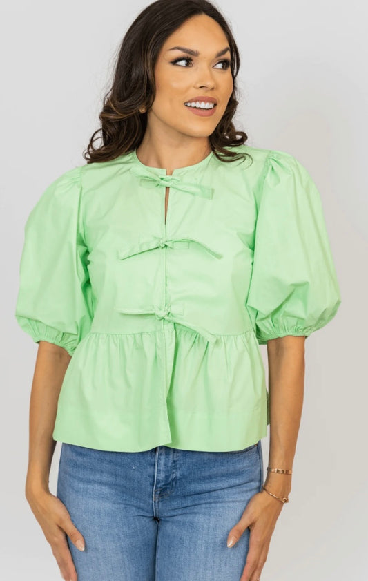 Solid Poplin Knot Top Karlie