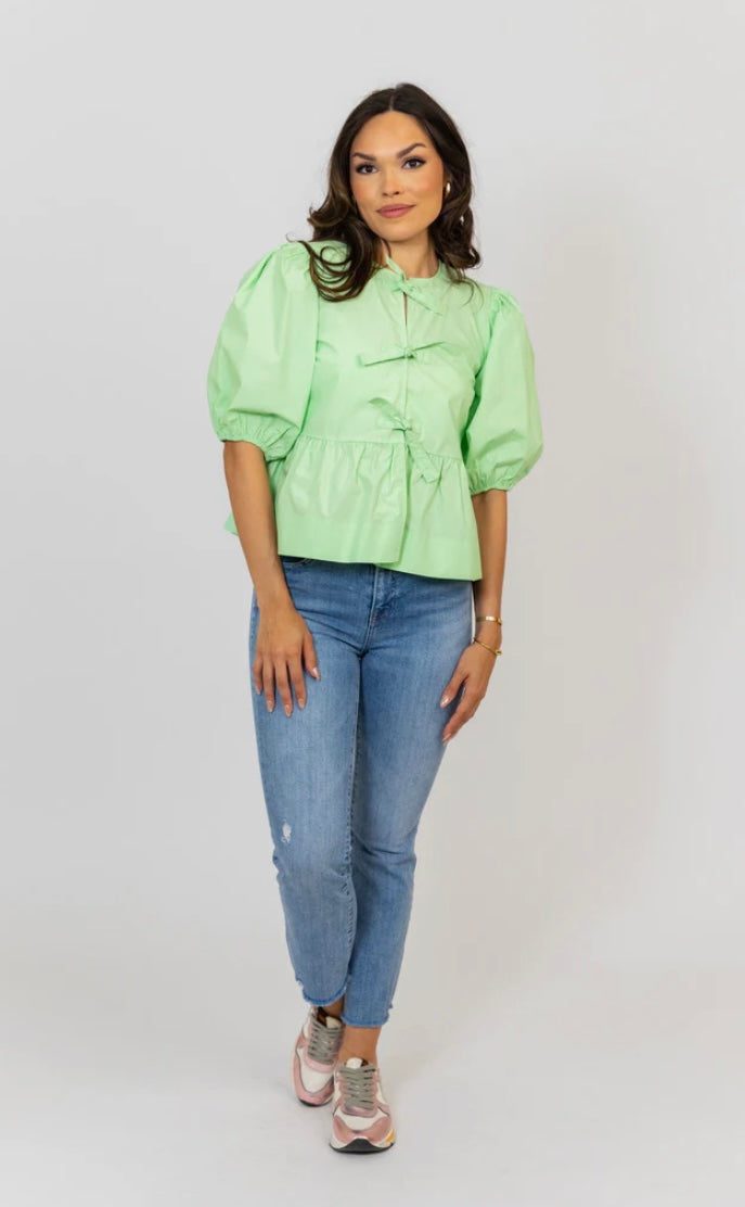 Solid Poplin Knot Top Karlie