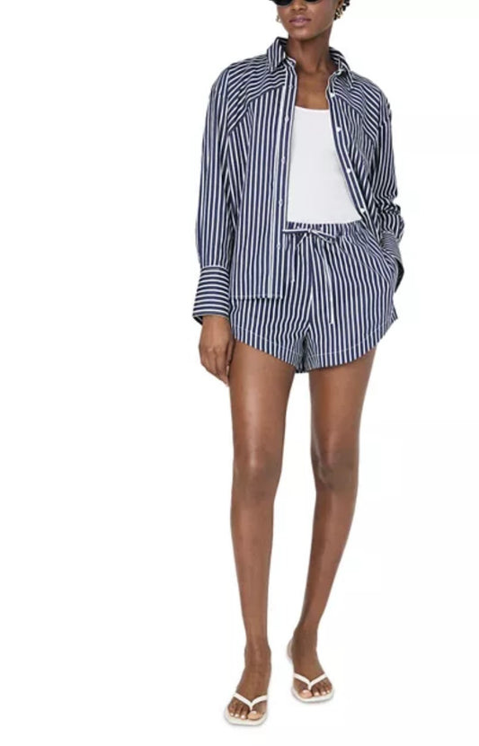 Angled Yoke Alexis Top Marine Summer White Stripe