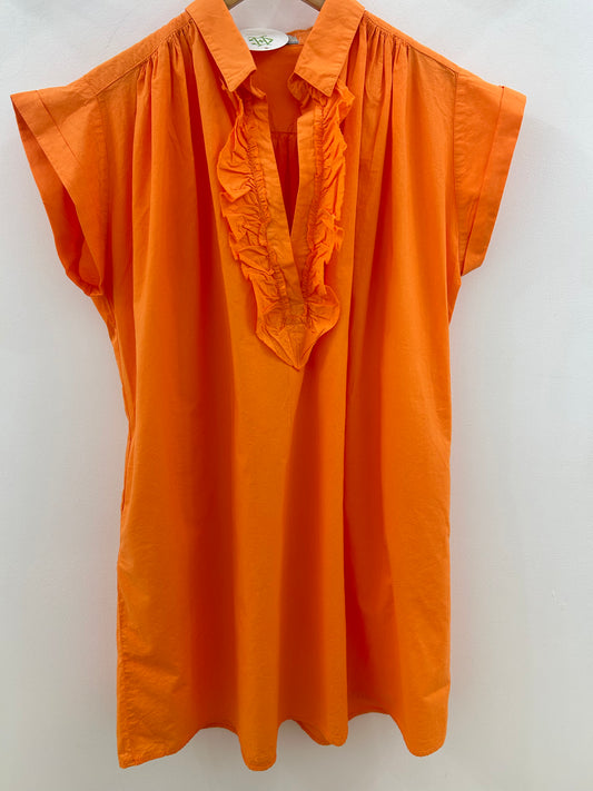 Orange Ruffle Mini Dress