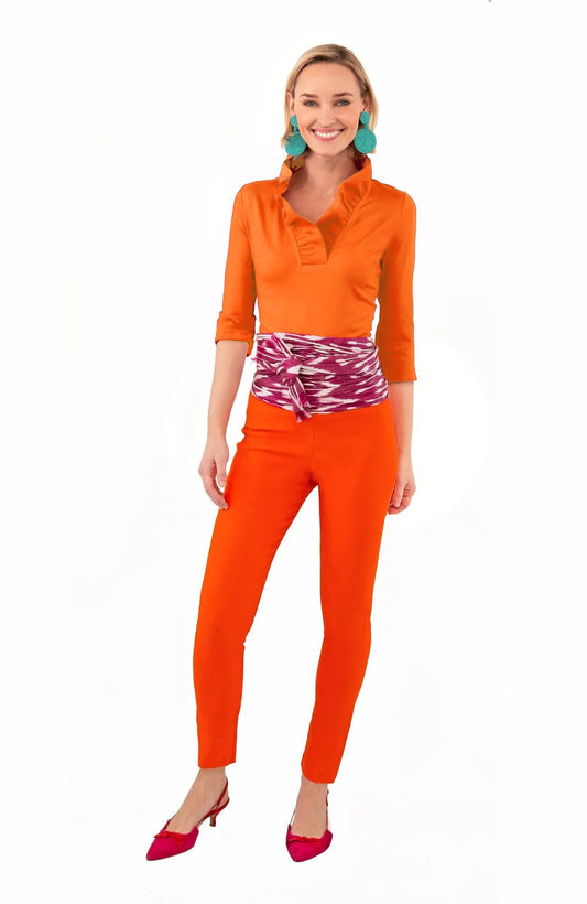 Jersey Ruffle Neck Orange