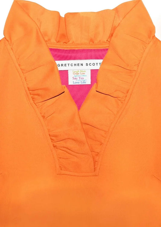 Jersey Ruffle Neck Orange