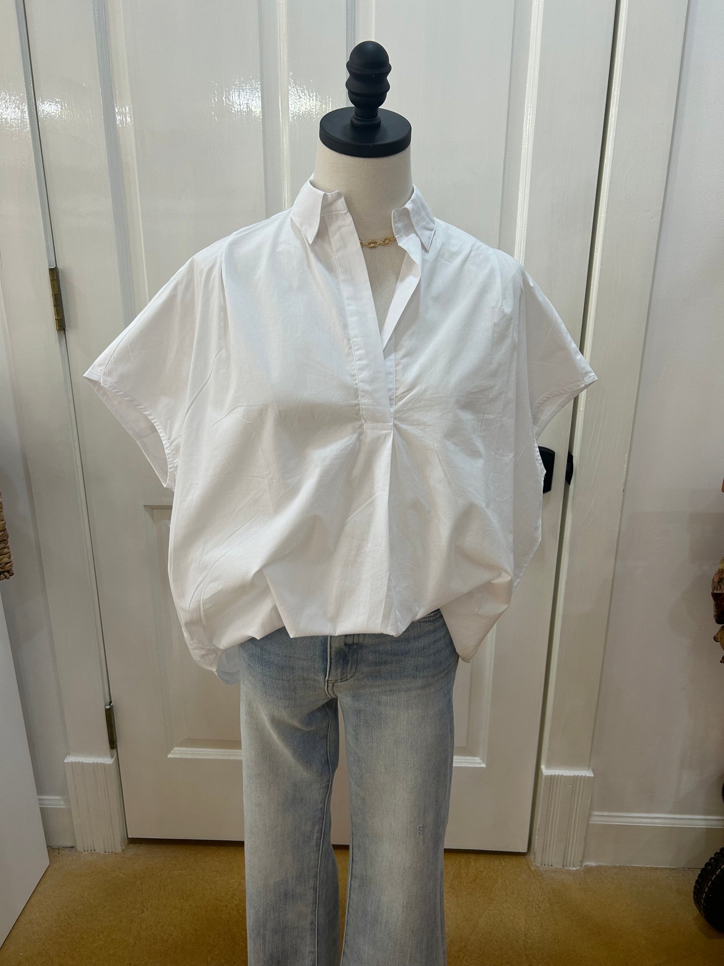 French Connection Rhodes Poplin Top White