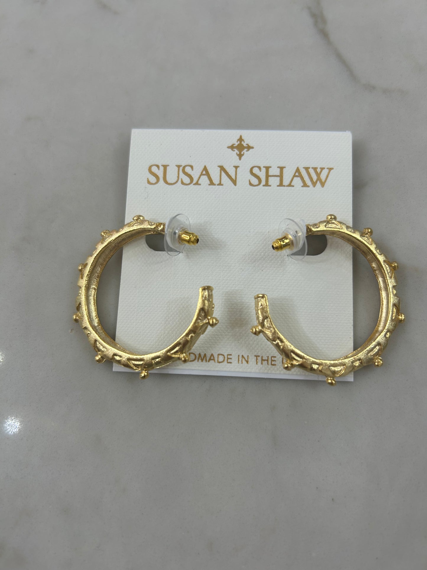 Susan Shaw Gold Ribbon Earrings