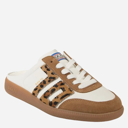 EASTER in WHITE LEOPARD Backless Sneakers
