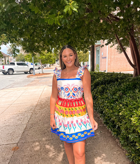 Olympia Floral Ruffle Mini Dress