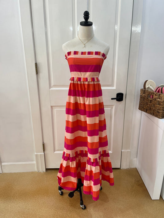 Jane Dress in Bellini Stripe