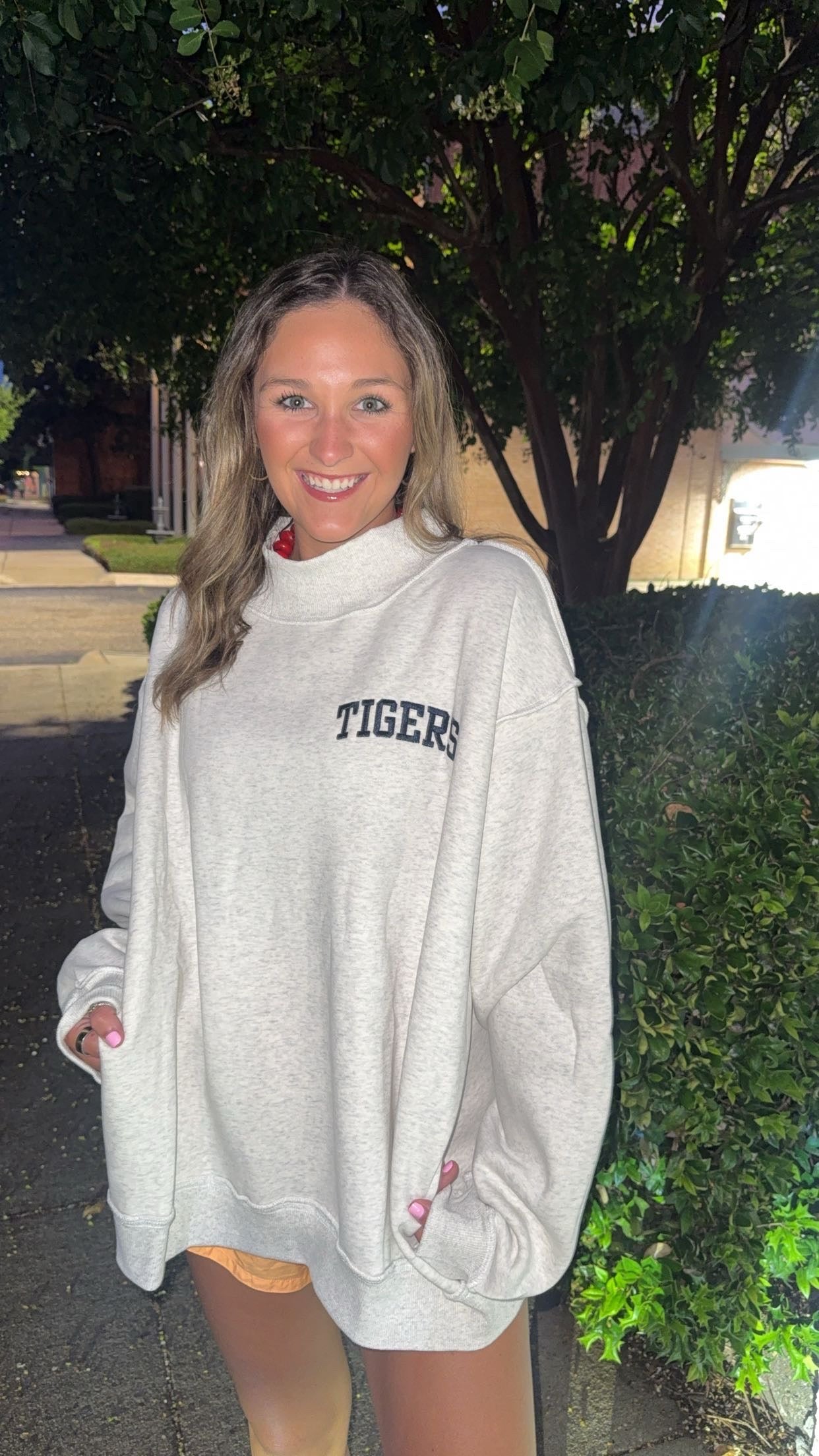 Tigers Embroidered Mockneck