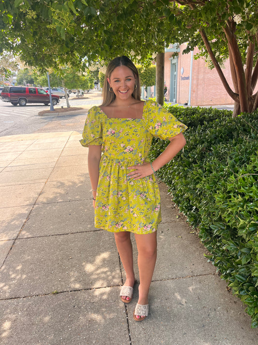 Floral Cutout Mini Dress