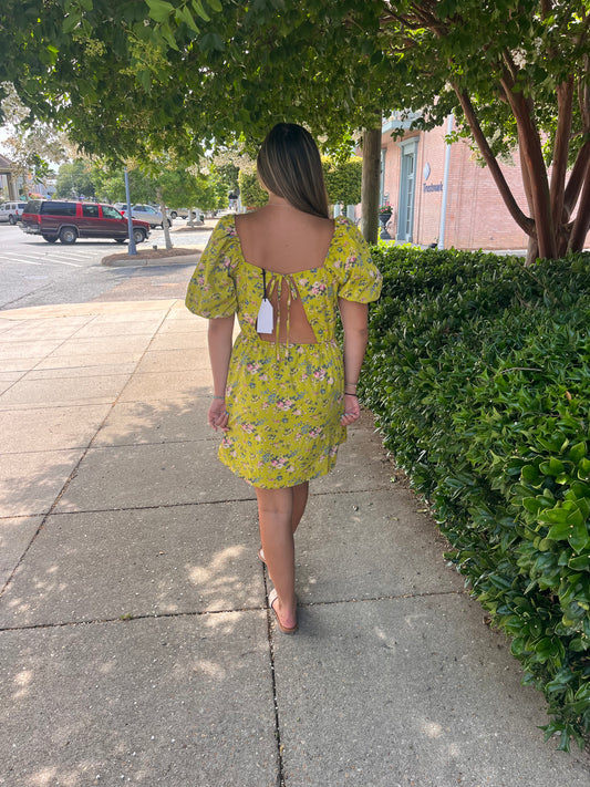 Floral Cutout Mini Dress