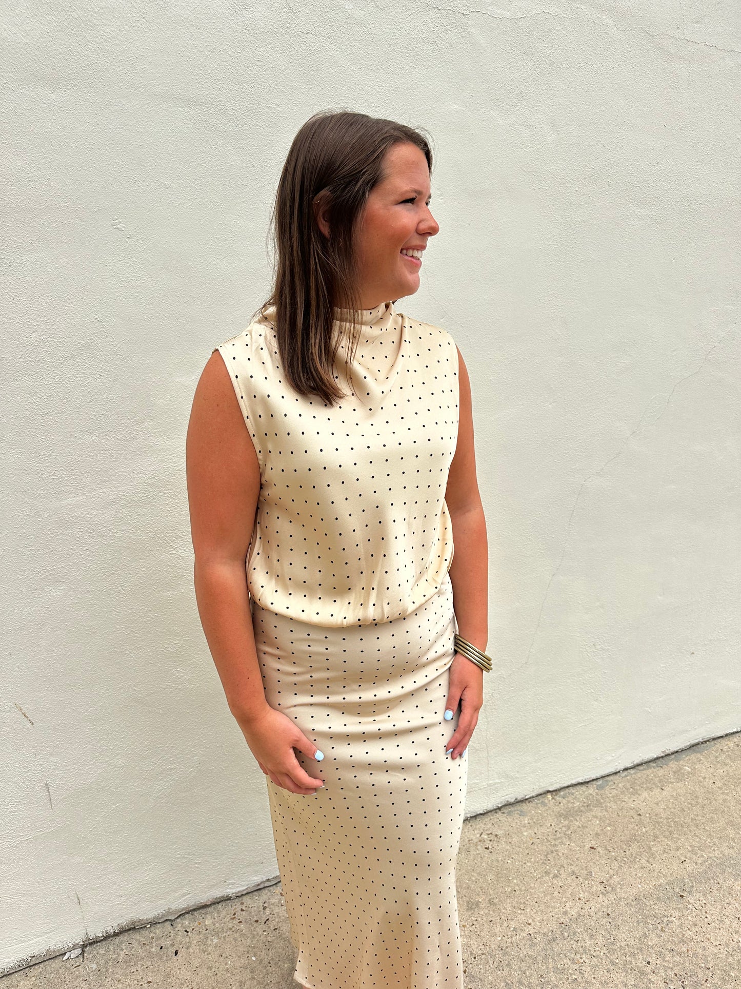Taupe Dot Top