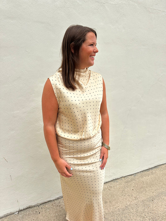 Taupe Dot Top