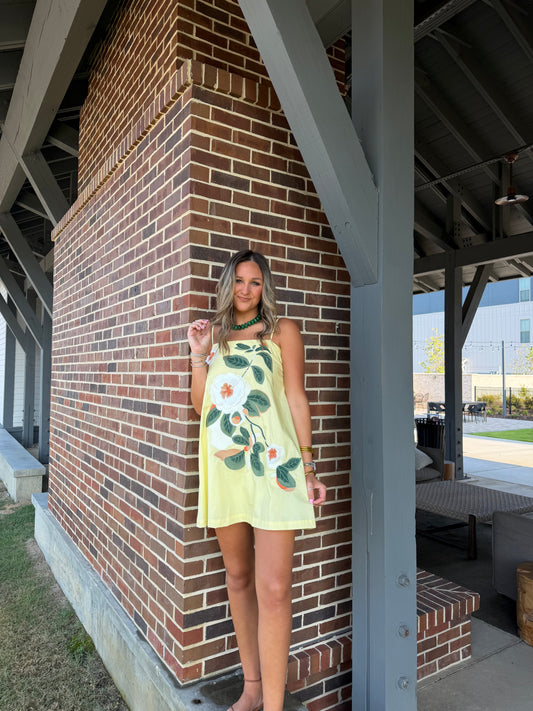 Yellow Floral Mini Dress