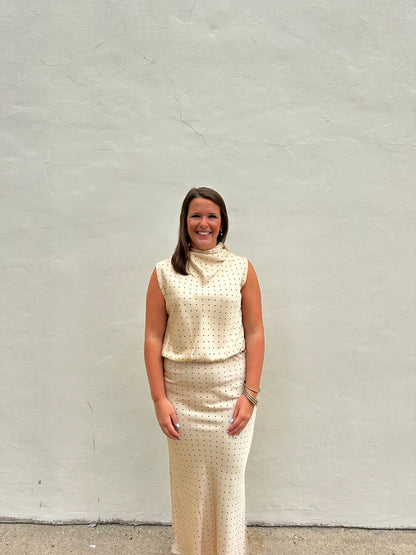 Taupe Dot Top