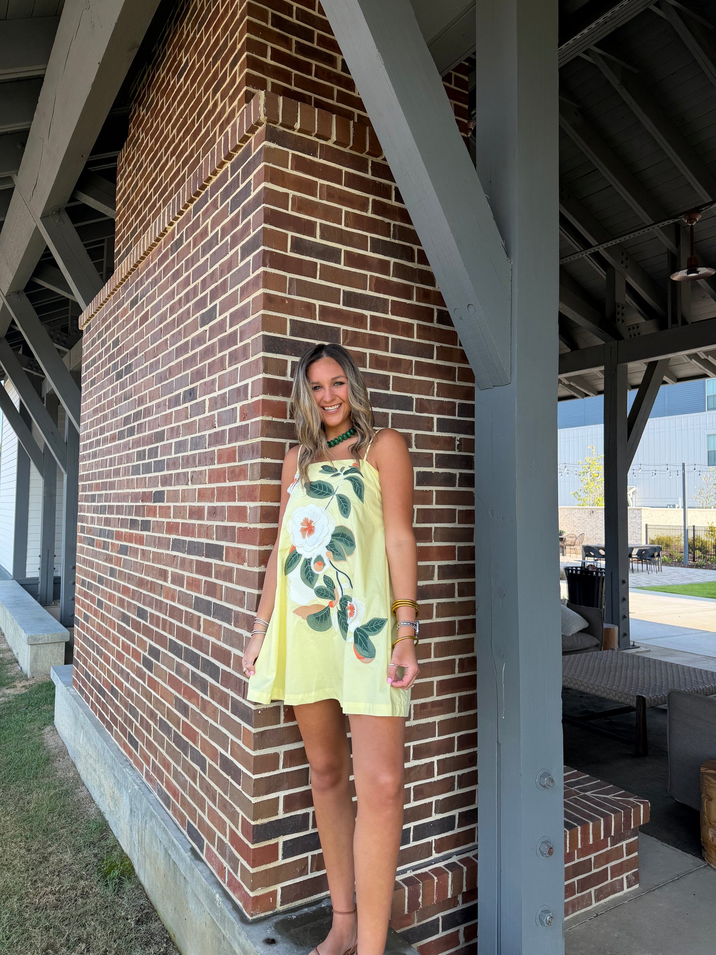 Yellow Floral Mini Dress