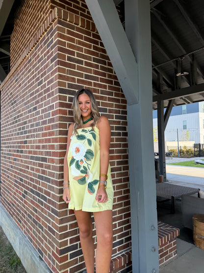 Yellow Floral Mini Dress