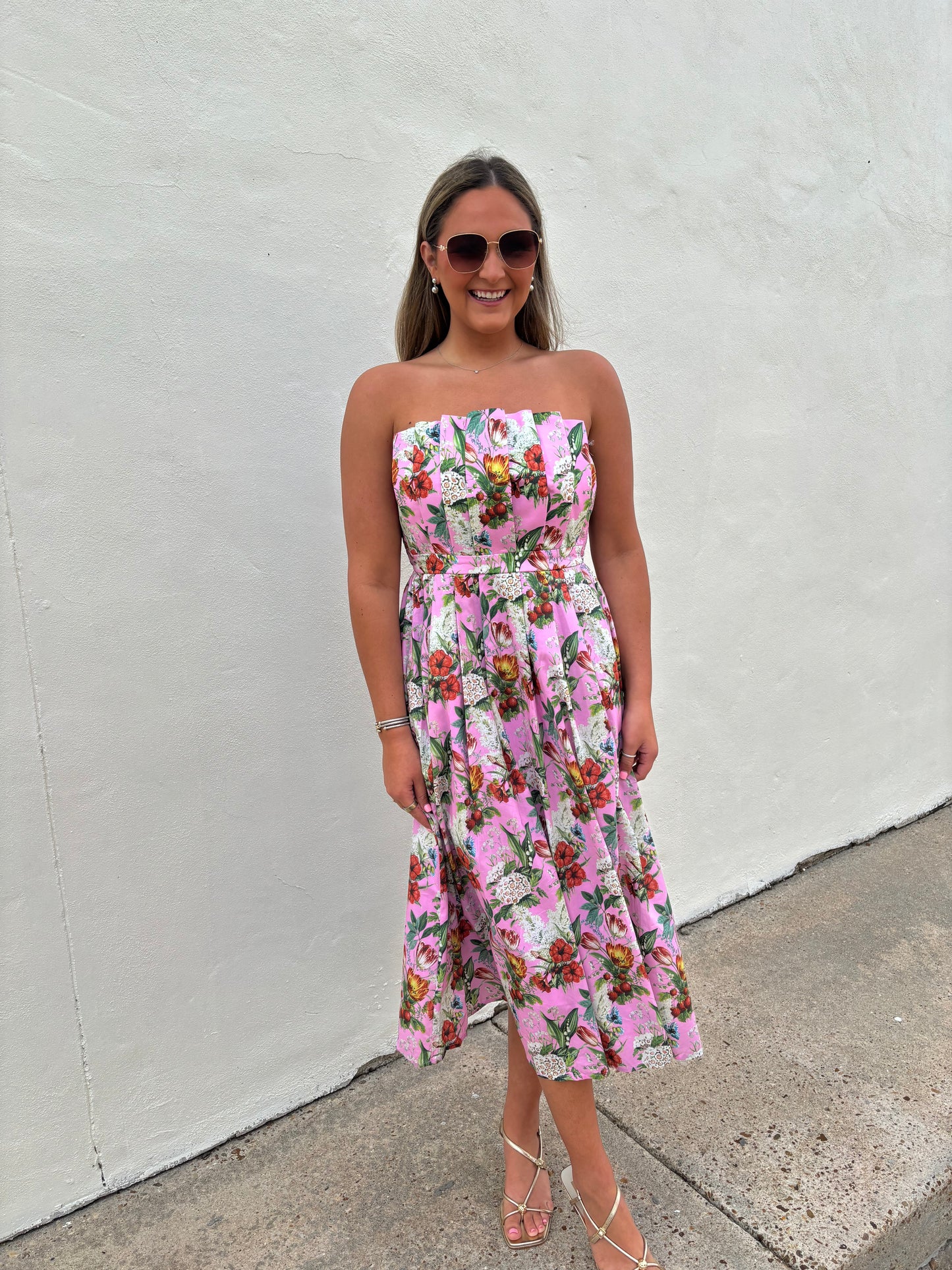 Strapless Midi in Pink