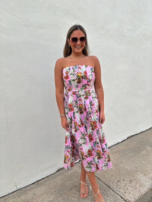 Strapless Midi in Pink