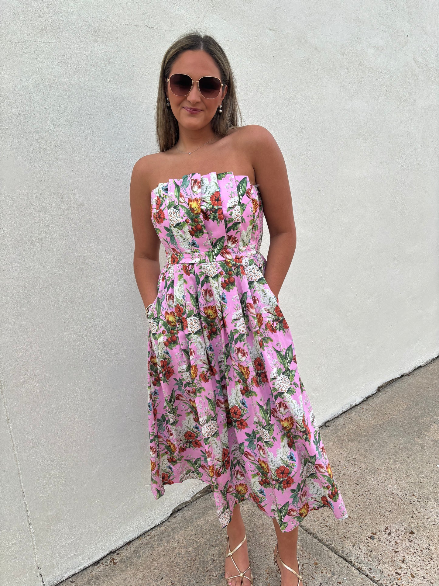 Strapless Midi in Pink