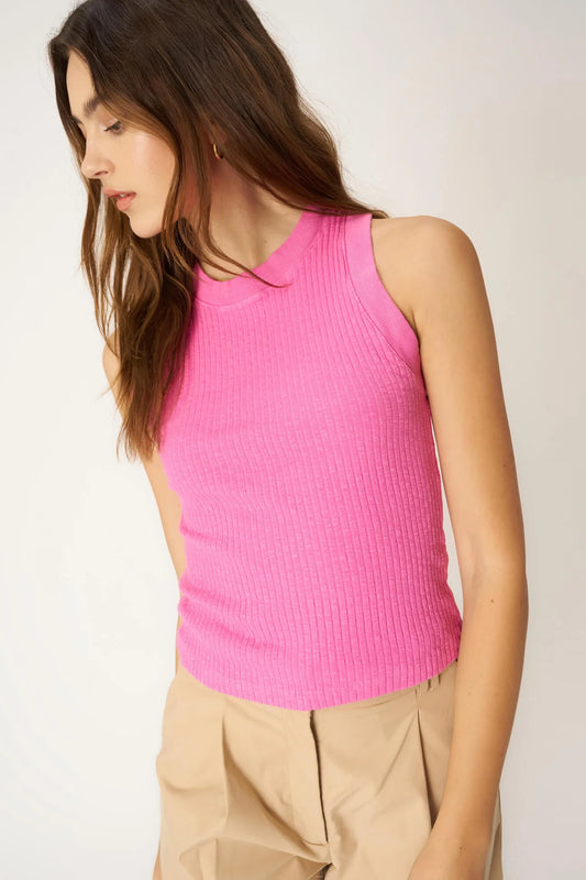 Player Racerback Rib Tank in Potion Pink