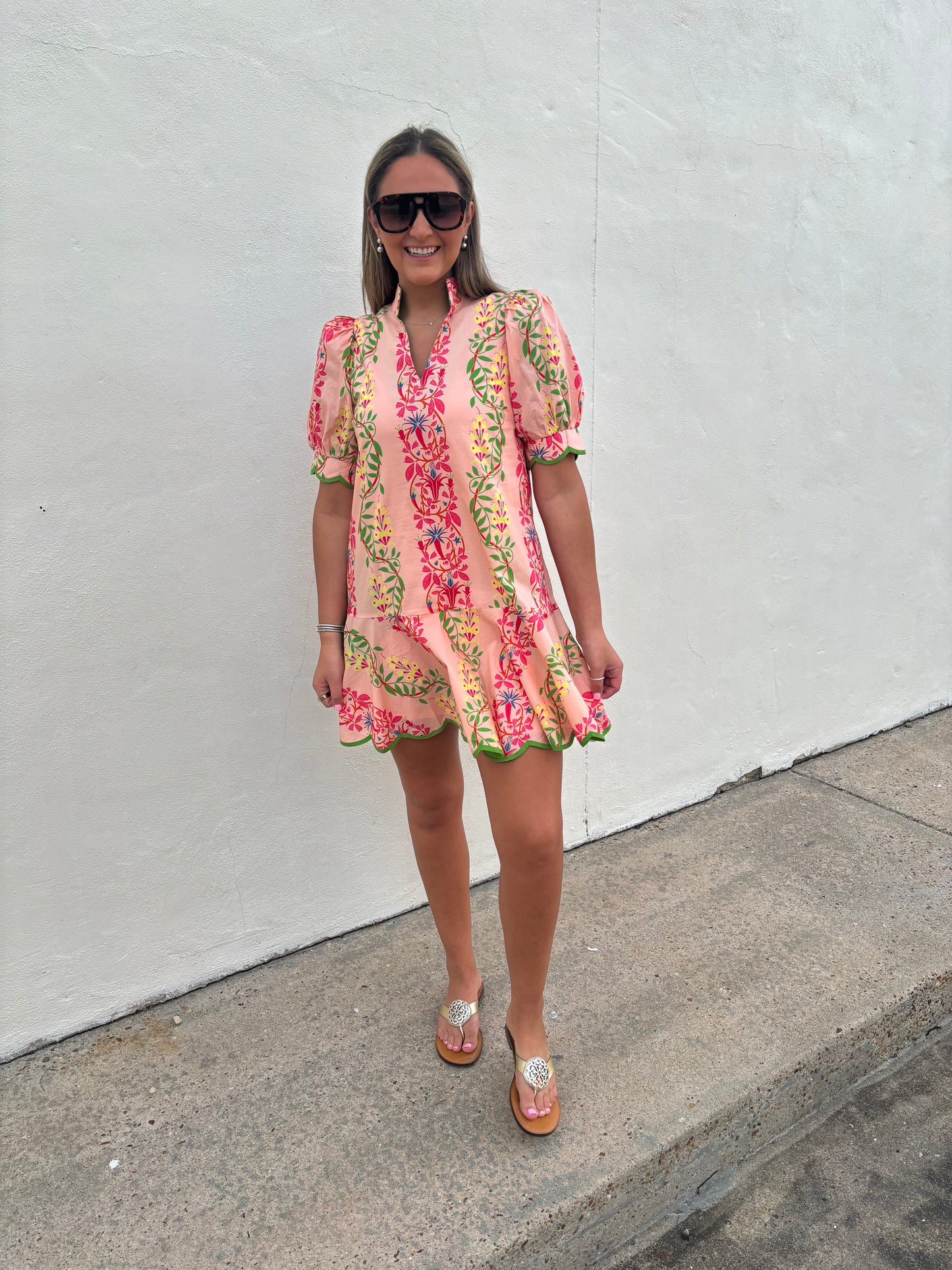 Peach Scallop Mini dress