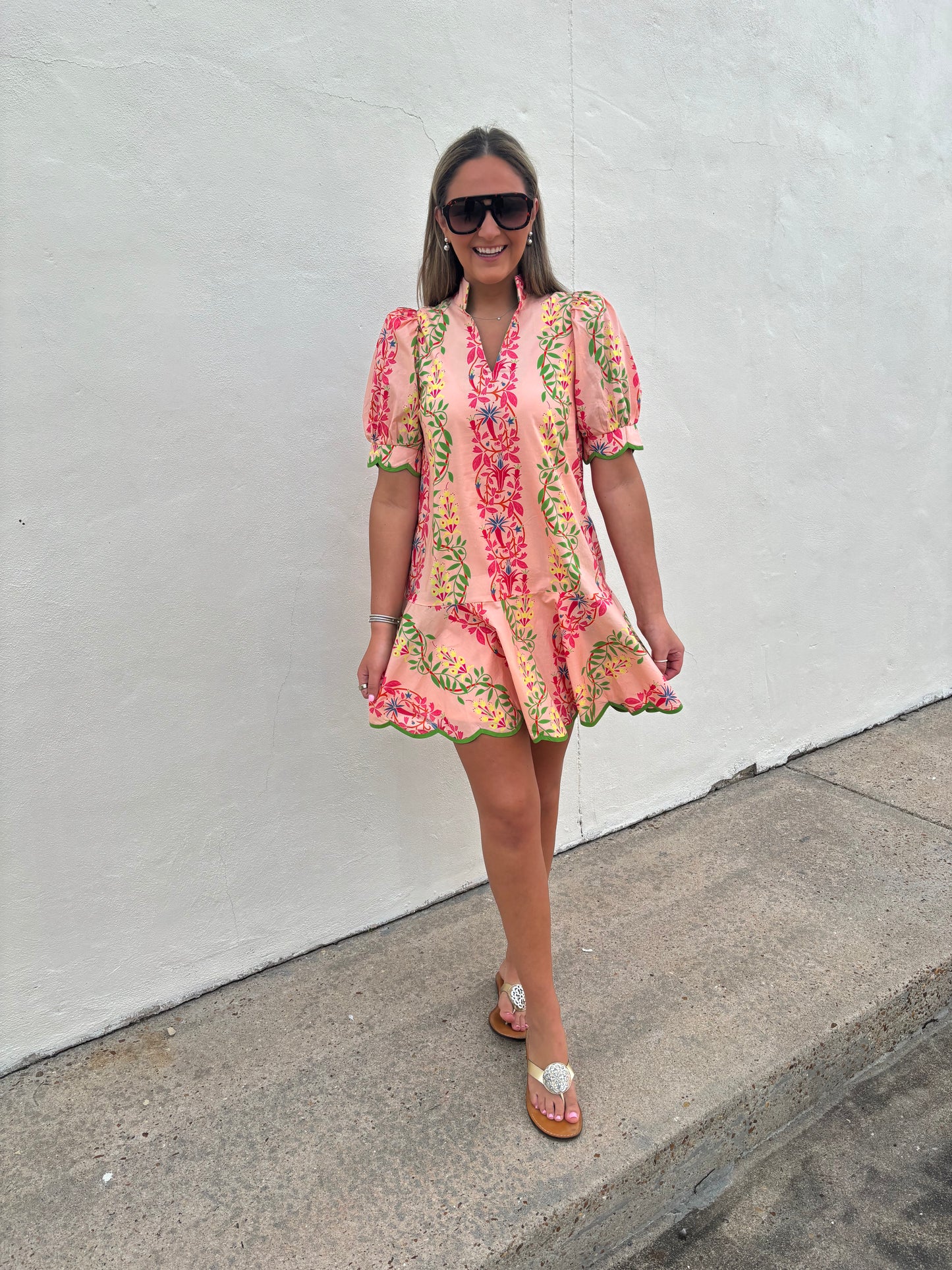 Peach Scallop Mini dress