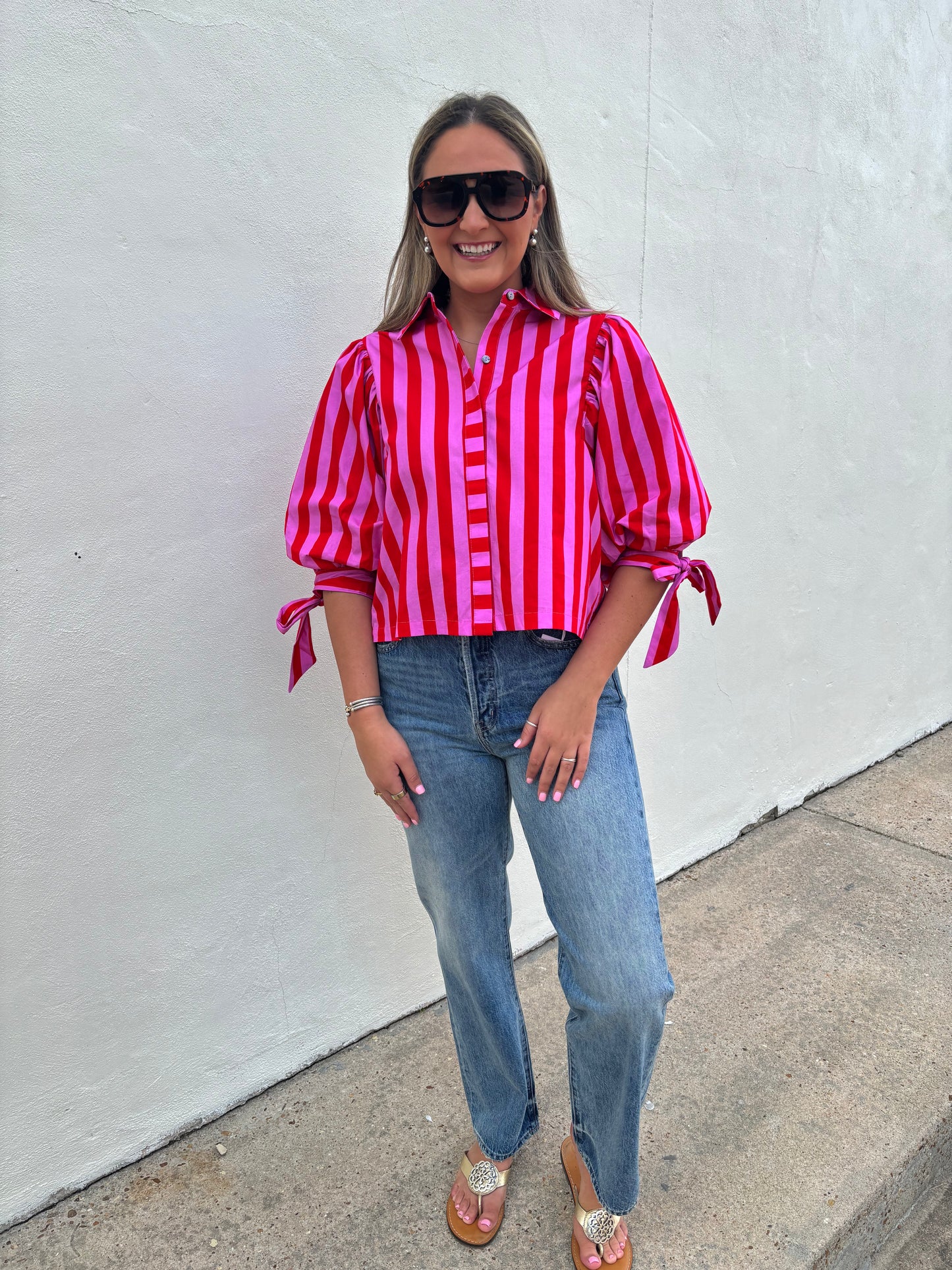Red/Pink Stripe Top