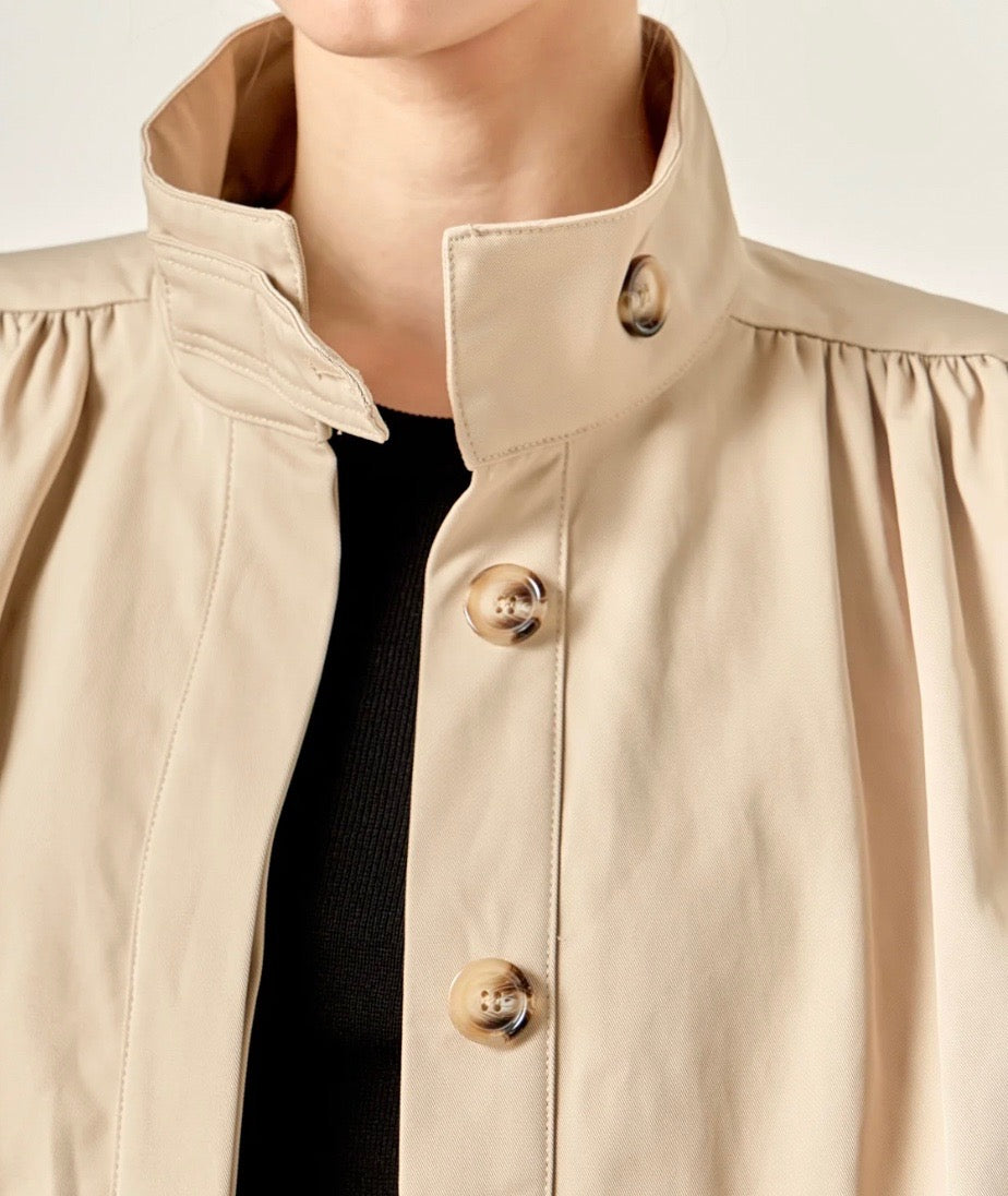 Shirred Trench Short Coat