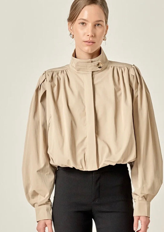 Shirred Trench Short Coat