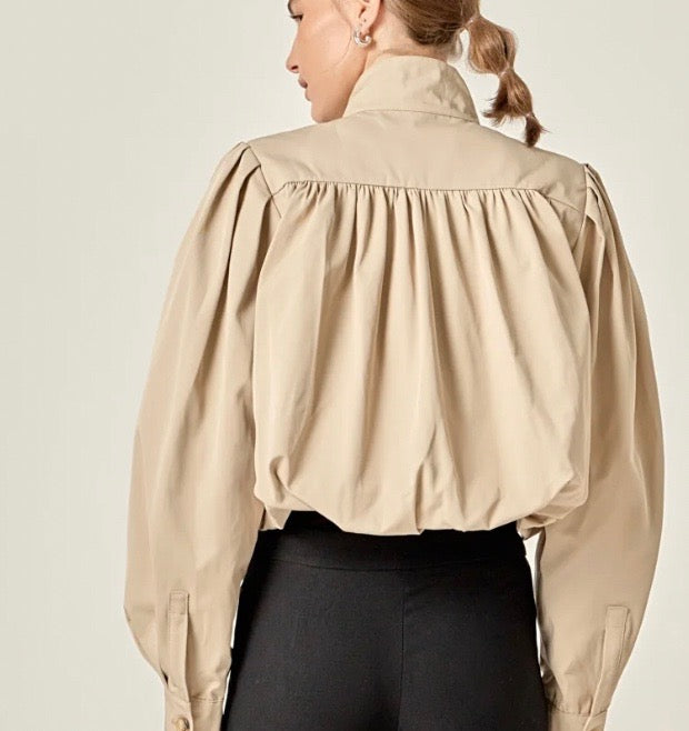Shirred Trench Short Coat