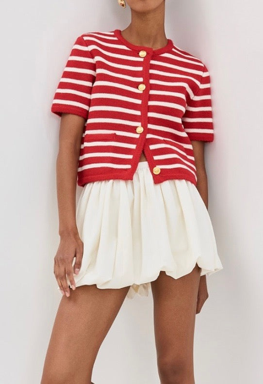 Knit Striped Sweater Cardigan