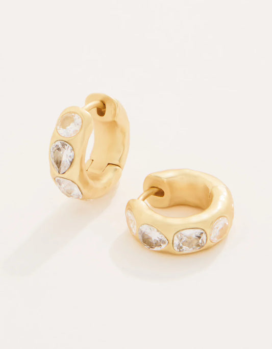 Manor Gem Hoop Earrings Crystal