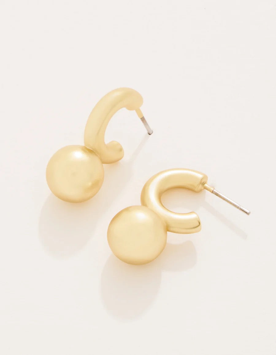 Chunky Ball Hoop Earrings Gold