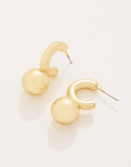 Chunky Ball Hoop Earrings Gold