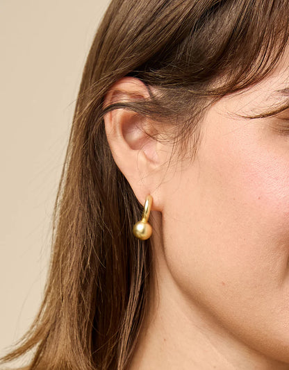 Chunky Ball Hoop Earrings Gold