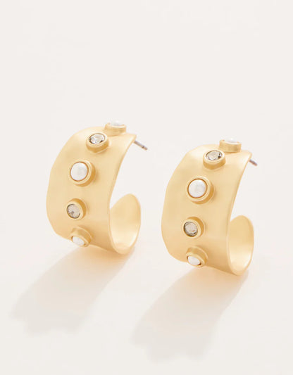 Estate Hoop Earrings Black