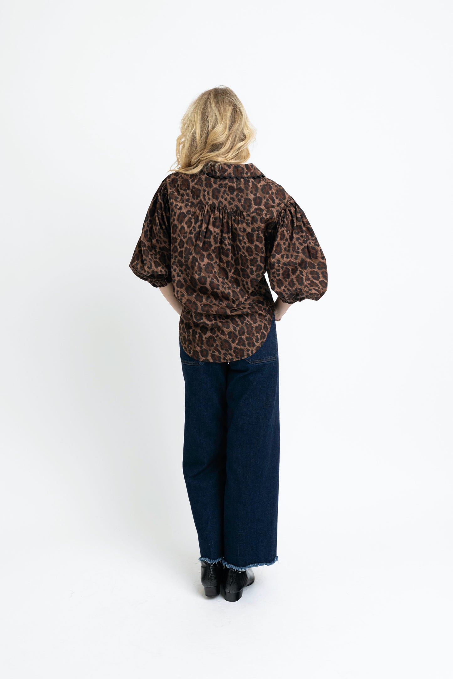 Poplin Ric Rac Button Top